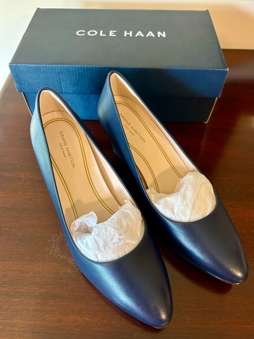 Cole Haan Grand Ambition Wedges in Marine Blue